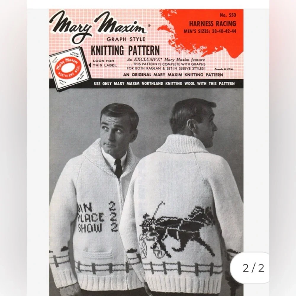 RARE Vintage HandKnit Mary Maxim Pattern Project Hail Mary Curling Sweater - Picture 5 of 11